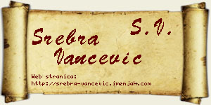 Srebra Vančević vizit kartica